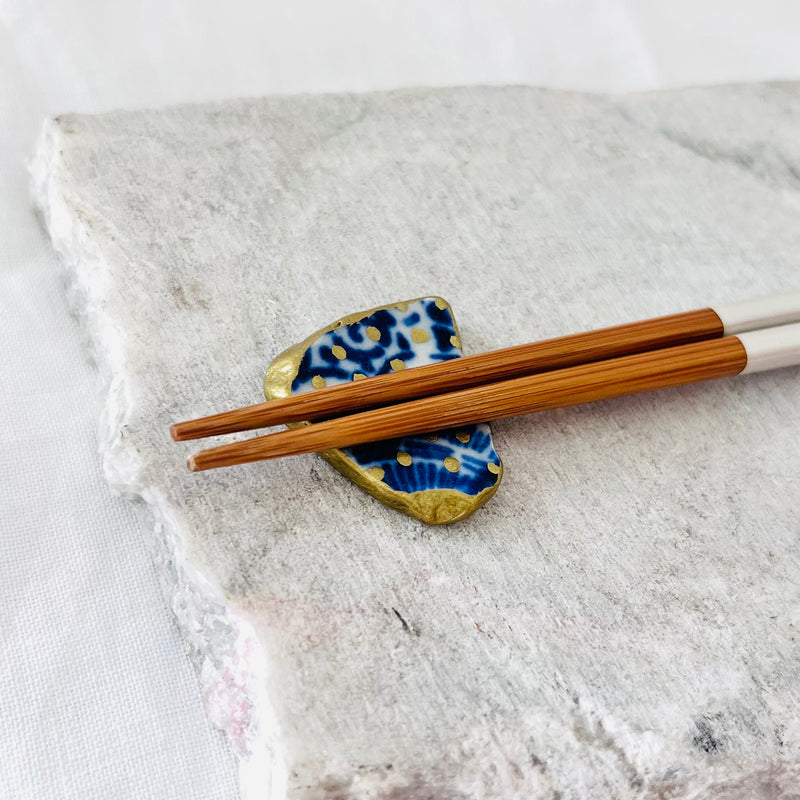 【金継ぎ箸置き】〈点〉ドット 陶器 ゴールド Kintsugi