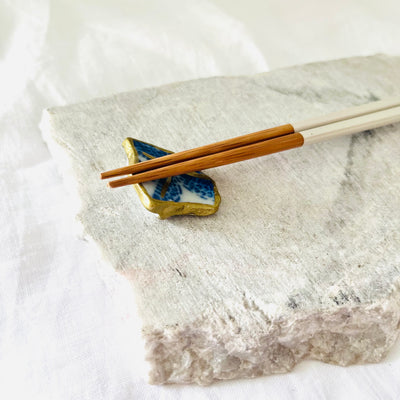 [Kintsugi Chopstick Rest] < Ten> Ceramic Gold Kintsugi