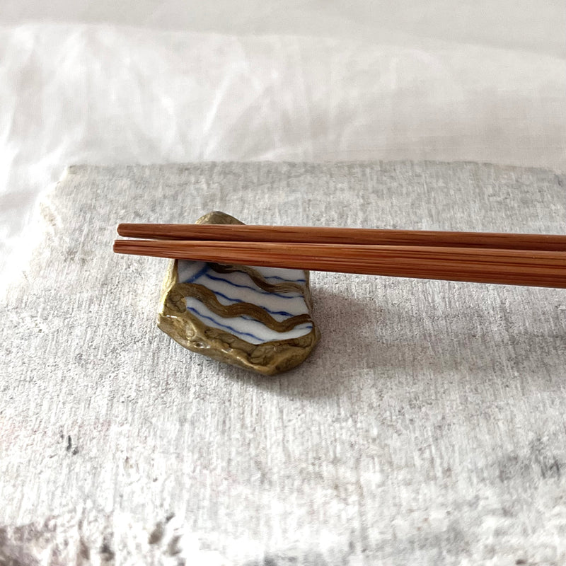 [Kintsugi Chopstick Rest] < Wave> Gold Kintsugi Made in Japan Cutlery rest