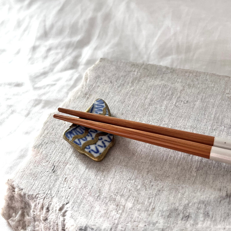 [Kintsugi Chopstick Rest] < Wave> Gold Kintsugi Made in Japan Cutlery rest