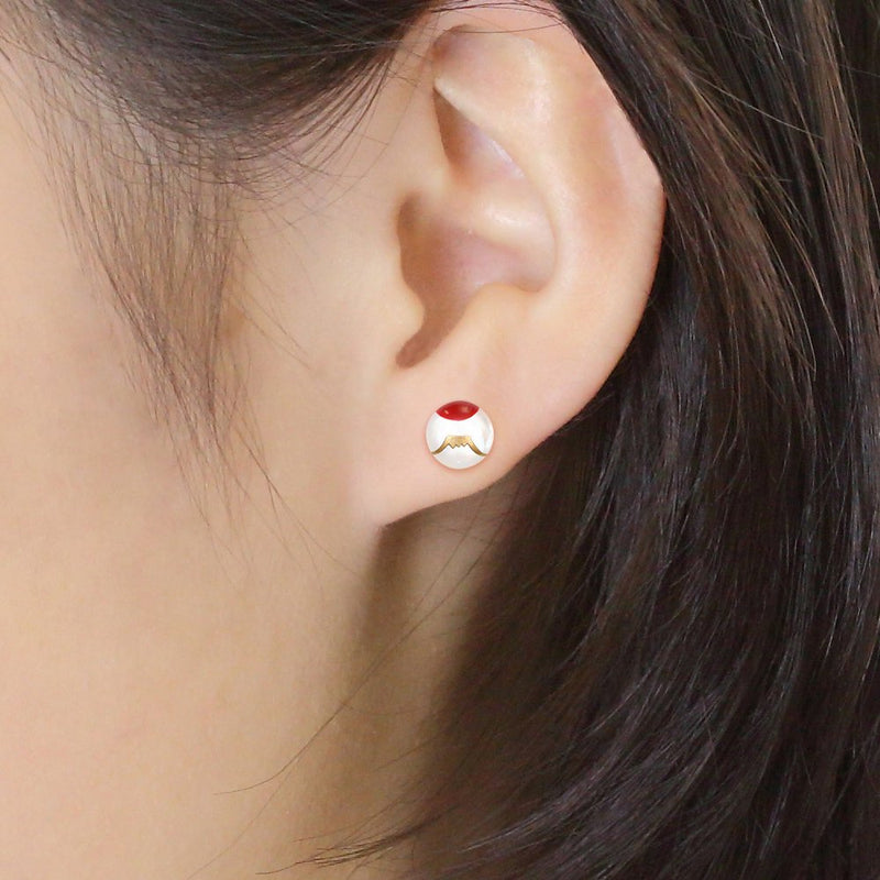 【Utilizing the technique of lacquer craft "Maki-e"】Japan Series –Fuji- Pendant / Pierced Earrings 1218-05