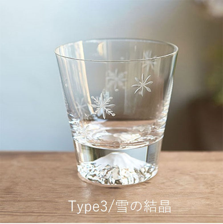 【Popular】Mount Fuji Rock Glass Series (Snowflakes / Fireworks / Autumn Leaves / Cranes available) 1023-02