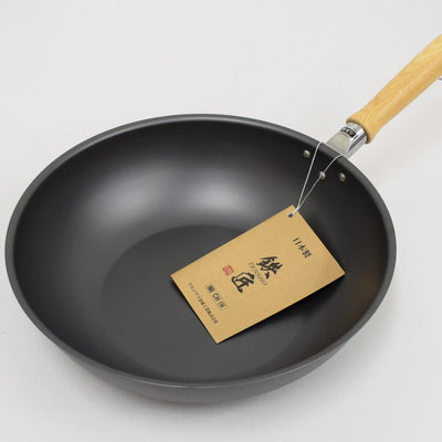 ใช้ได้กับเตาแม่เหล็กไฟฟ้า (IH)! กระทะก้นลึก Made in Japan ที่ใช้งานง่าย: Tessho Frying Pan 30cm【1016-04】