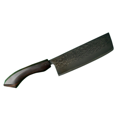 Tsurugi Kenshin Stainless Steel Hammered Vegetable Knife Black Finish SLD_211117-03