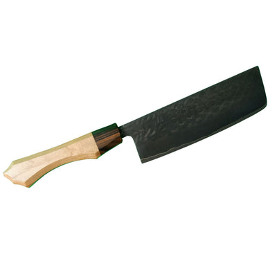 Tsurugi Kenshin Stainless Steel Hammered Vegetable Knife Black Finish SLD_211117-03