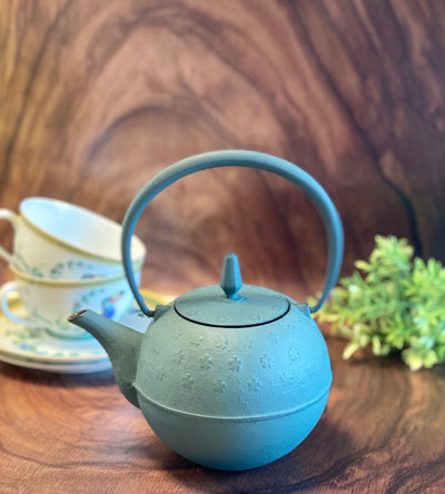 Traditional Japanese Iron Tea Pot - Sakura Patterned Authentic Nanbu Tekki 1023-10