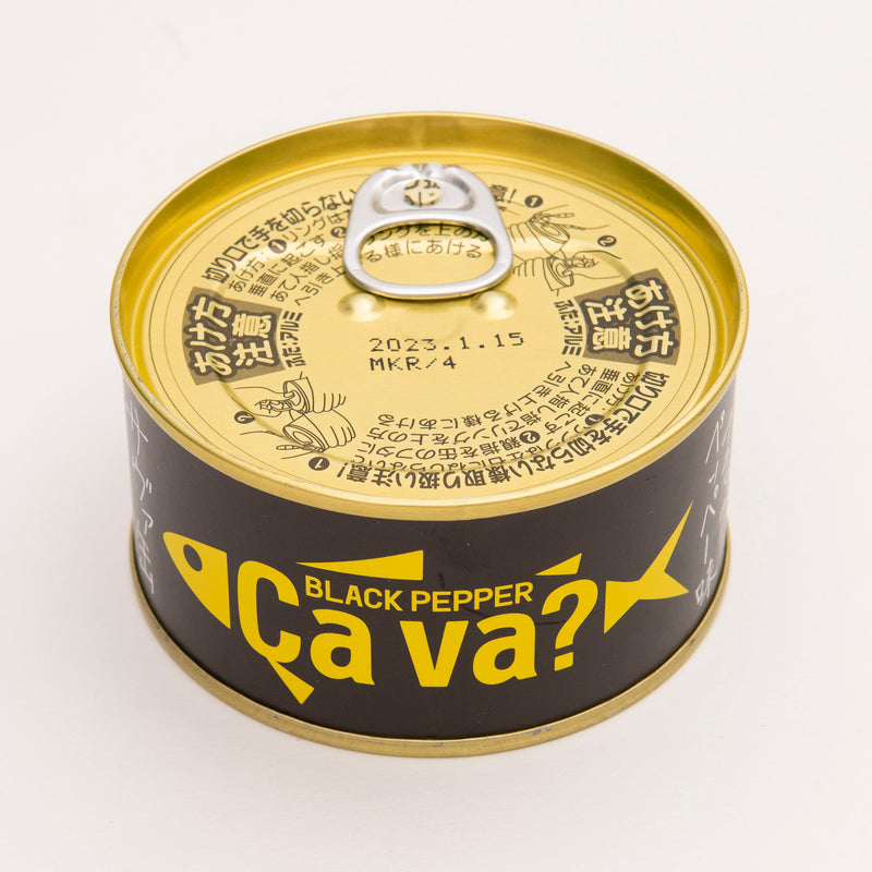 【IWATEKENSAN】Ça va? Canned Mackerel - BLACK PEPPER Flavor (Set of 3) 0728-08