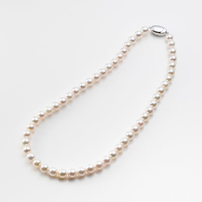 [Necklace and Earrings] [Limited stock] Hanadama Pearl Necklace & Earrings (Made in Japan) 0922-06