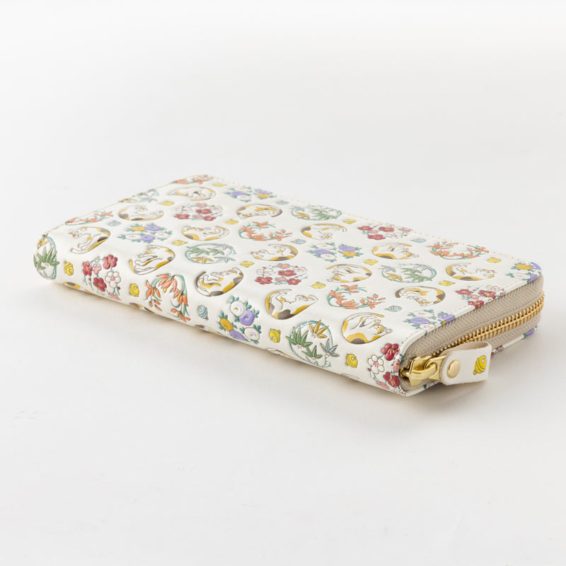 [Wallet] ASAKUSA BUNKO U-shaped Zipper Long Wallet : Mike (Calico Cat) 220713-03