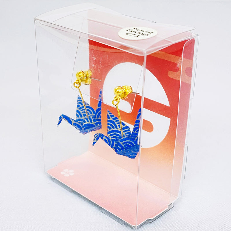 【和紙製作】精緻小巧紙鶴化身耳環 日式紙鶴耳環(穿式)連盒 0219-10