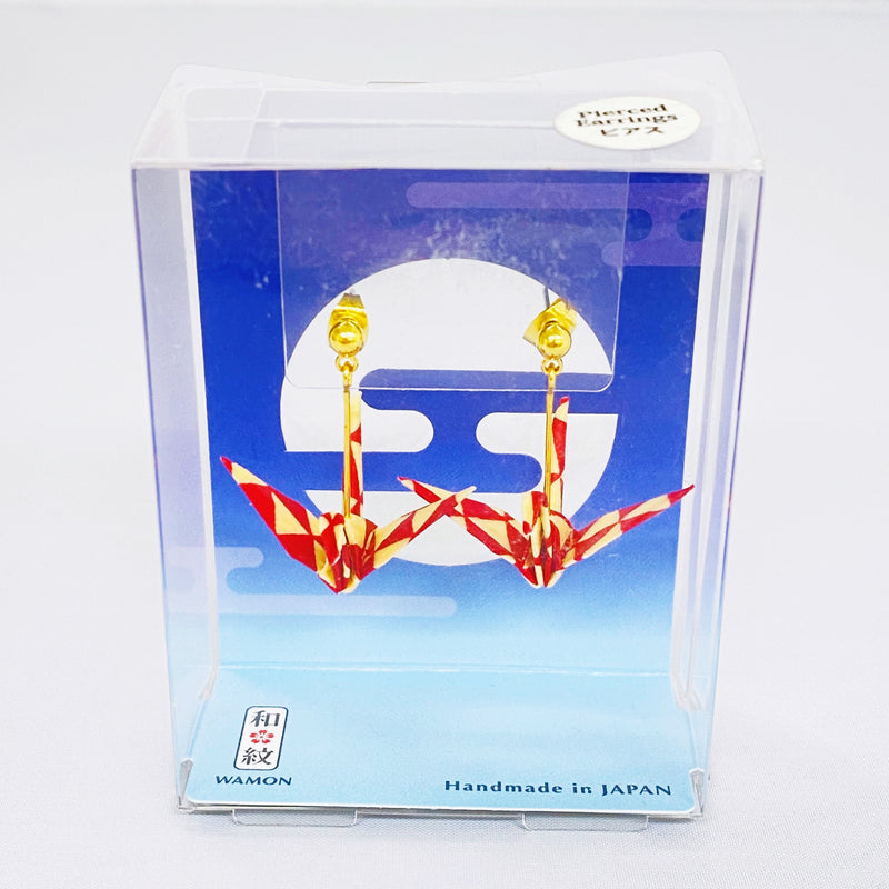 【和紙製作】精緻小巧紙鶴化身耳環 日式紙鶴耳環(穿式)連盒 0219-10