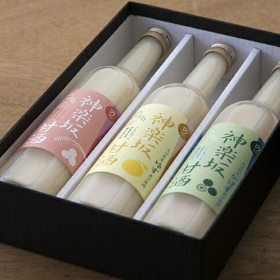 Kagurazaka Amazake 500ml Gift Set (3 Types: Plain/Yuzu/Kabosu) 0212-02