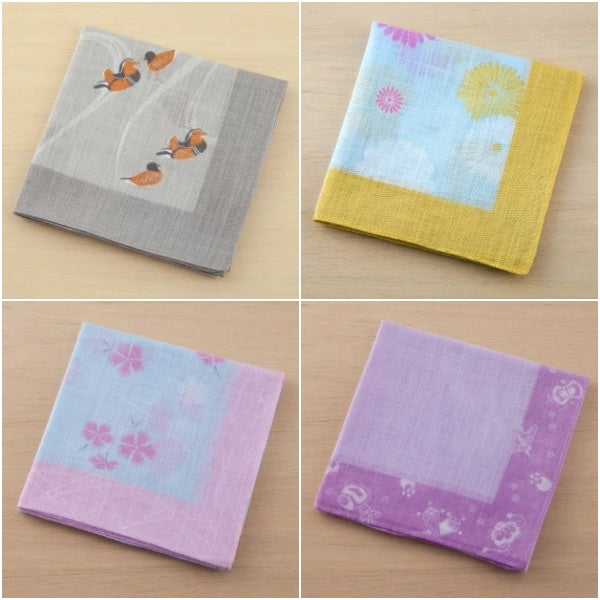 [Made in Japan] Japanese Lucky Pattern Handkerchief (Set of 4) 0811-03