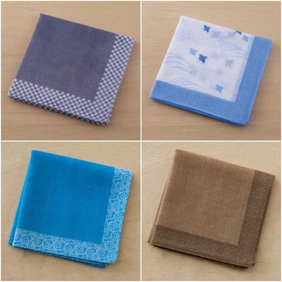 [Made in Japan] Japanese Lucky Pattern Handkerchief (Set of 4) 0811-03