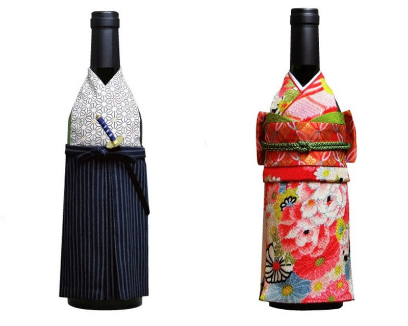 【酒瓶也要衣裝】帥氣日本武士及可愛日本公主的和服酒瓶套 (武士&公主套裝) 0212-23
