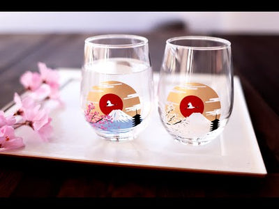 【日本製】冷感富士山 萬用玻璃杯 對杯組 220114-05