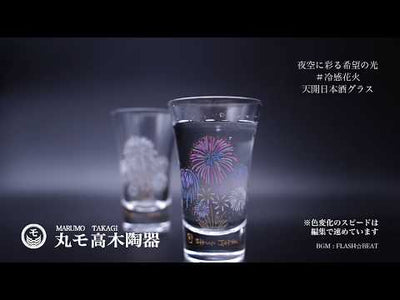 [Sake Glass] 冷感 花火 グラス天開ペア 220114-04
