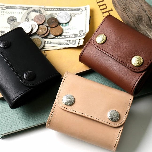 【Japan Leather Maker】<REDMOON> Bifold Half-size Tracker Wallet 1113-05